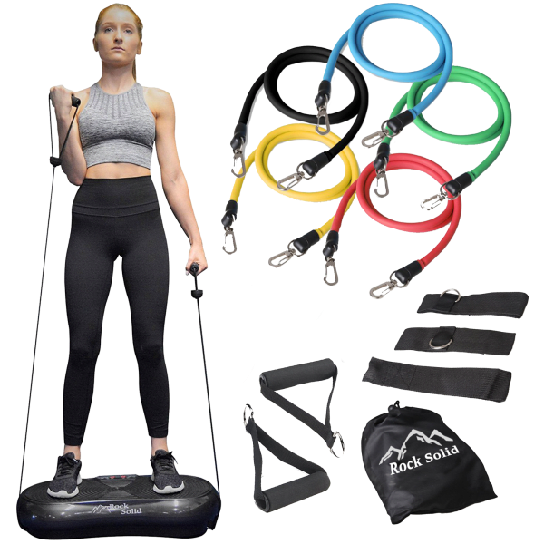 Rock Solid Fitness Whole Body Vibration Machine with BONUS Resistance Bands