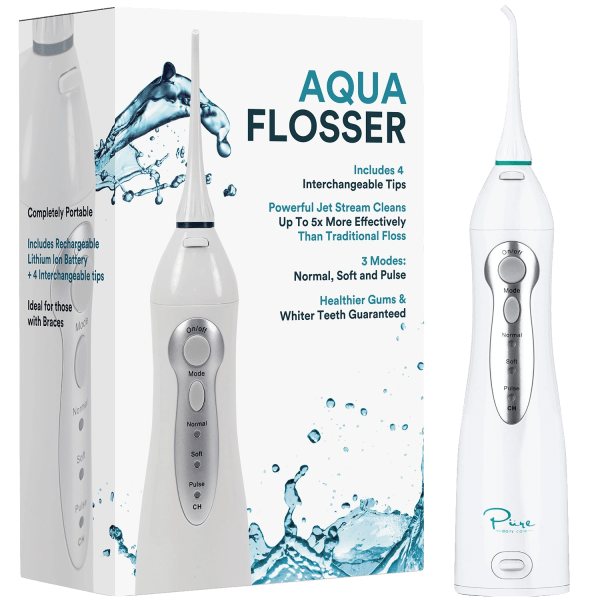 MorningSave Pure Daily Care Aqua Flosser with 4 Tips and 4 Piece