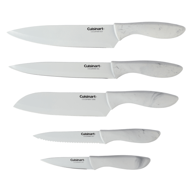 SideDeal Cuisinart 5 Piece Ceramic Coated Faux Marble Knife Set