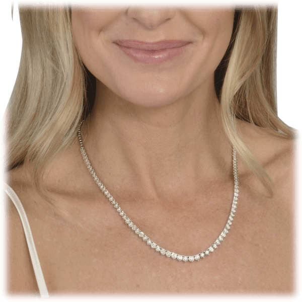 Diamond Muse 1.0 Carat TW Diamond Tennis Necklace in Sterling Silver