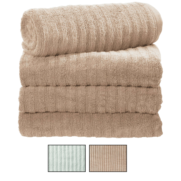 iDesign 4-Piece Ribbed Spa Bath Towel Set