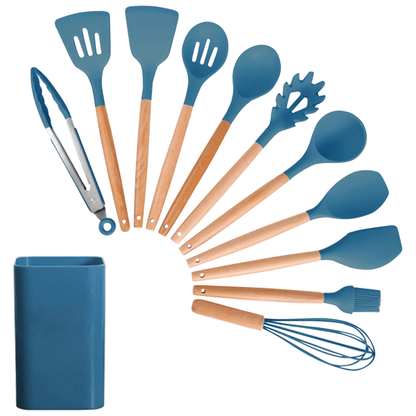 MorningSave: Cook with Color 4-Piece Bowl Set with 5-Piece Utensil Set