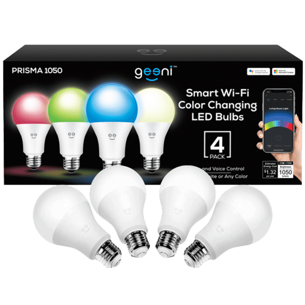 4-Pack: Geeni Prisma 1050 lm Color Smart Bulbs