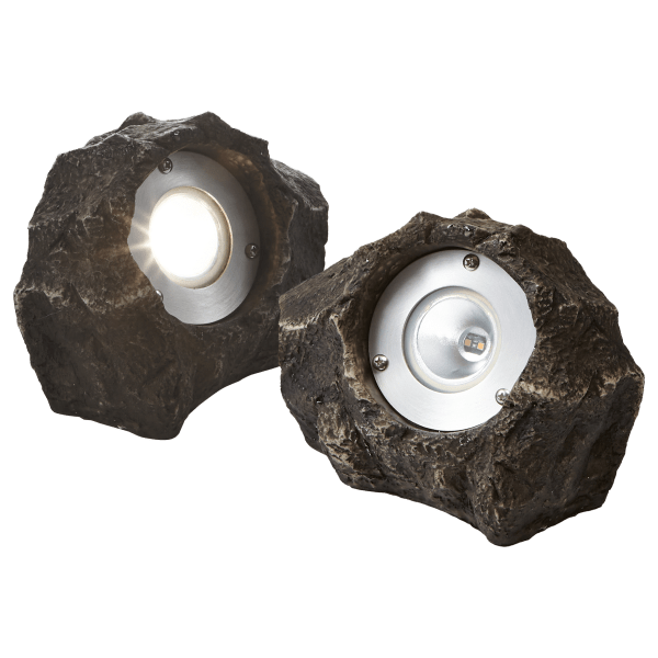 Sterno Rocks 2-Pack: Sterno Outdoor LED Polyresin Landscape Rock Spot Light
