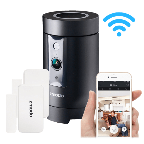 Zmodo Pivot 1080p 360° WiFi Camera with Smarthub and Window Sensors