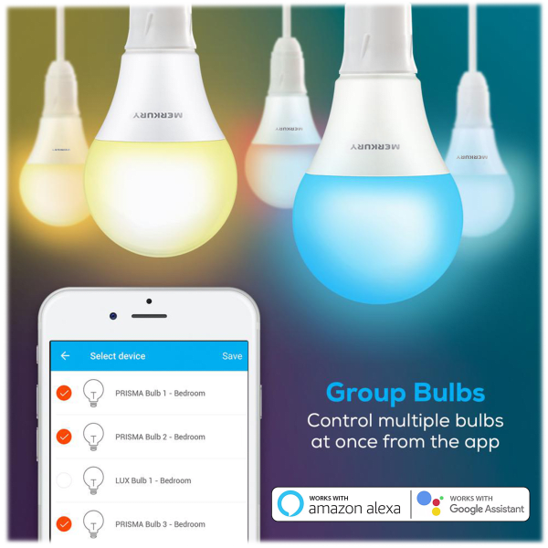 MorningSave 2Pack Merkury Innovation WiFi LED Smart Bulbs