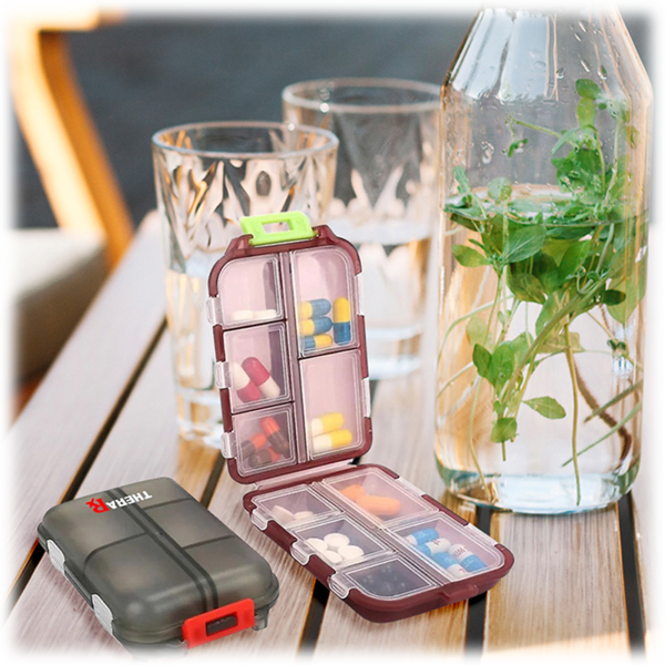 MorningSave 2Pack Thera Rx Portable Pill Case Weekly Travel Pill Organizer