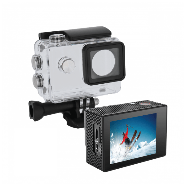iJoy Visionne 4K Action Camera with 2" Colored Touch Screen and Waterproof Case