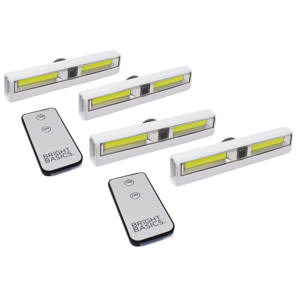 4-Pack: Bright Basics Ultra Bright Wireless Light Bars with 2 Remote Controls
