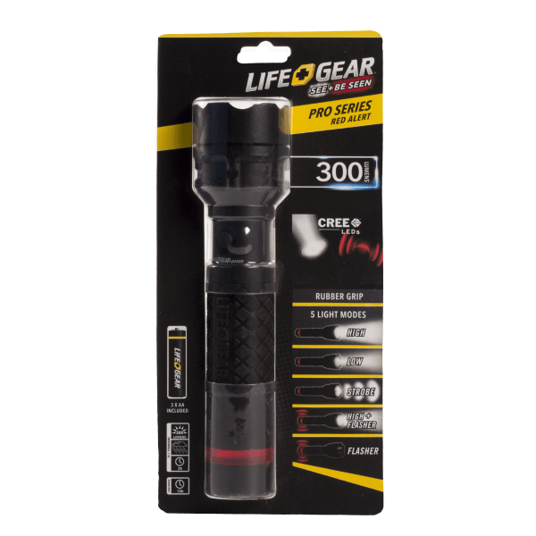 Life Gear Pro Series Red Alert 300L Flashlight
