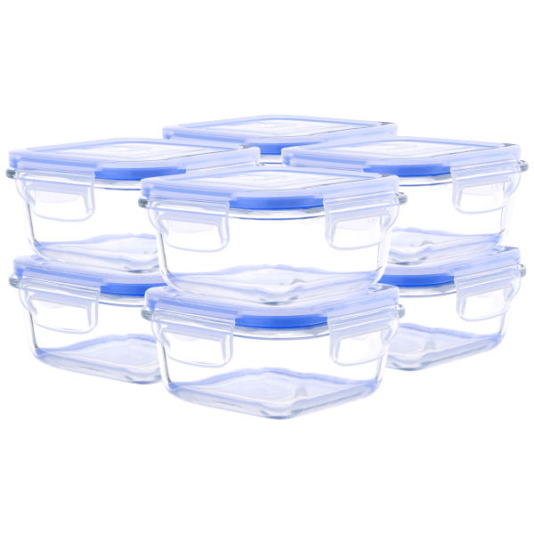 Kinetic Go Green 16-Piece Square Glass Food Storage Set (18oz)