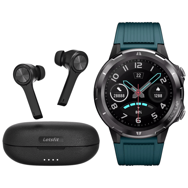 Letsfit Smart Watch + True Wireless Earbuds Bundle