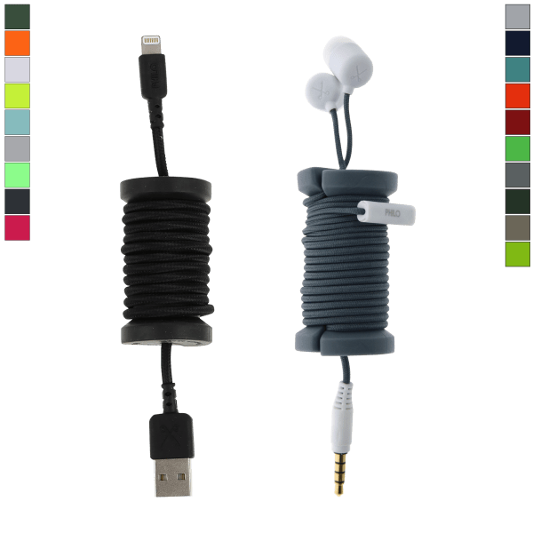 Pick-Your-2-Pack: Philo Spool MFi Lightning Cables & Earphones