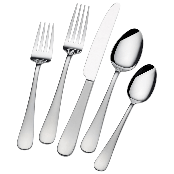 Gourmet Basics by Mikasa Satin Symmetry 42 Piece Flatware Set (Service for 8)