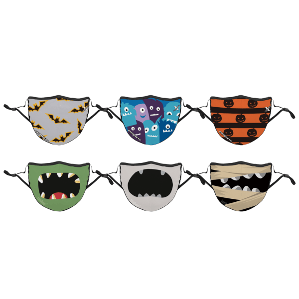 6-Pack: Extreme Fit Halloween Two-Layer Reusable Mask With Adjustable Earloop