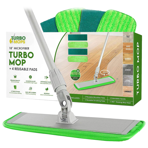 Turbo Microfiber Mop Floor Cleaning System