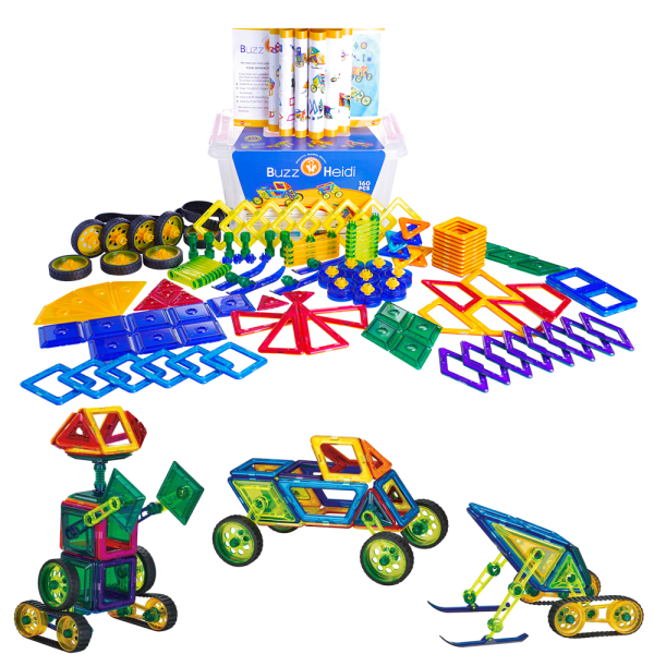Buzz and Heidi 160-Piece Magnetic Building Set