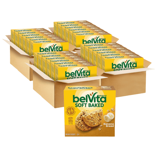 120-Pack: belVita Soft Baked Banana Bread Breakfast Cookies
