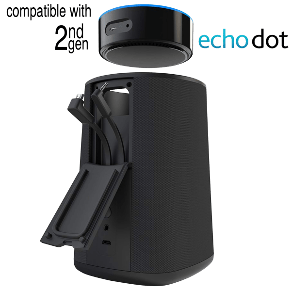 Vaux Portable Speaker & Battery for 2nd Gen Echo Dot Make Alexa Portable & Loud