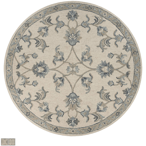 MorningSave LR Resources 4'10" Wool Blend Round Indoor Rug