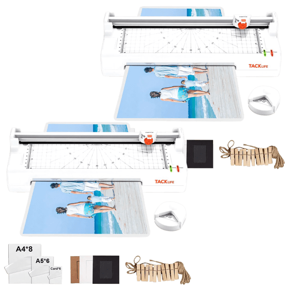2-Pack Tacklife 5-in-1 Hot & Cold 40-Second Preheating Laminator