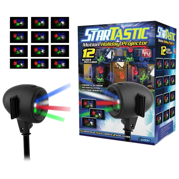 StarTastic Holiday Laser Projector with 12 Holiday Slides