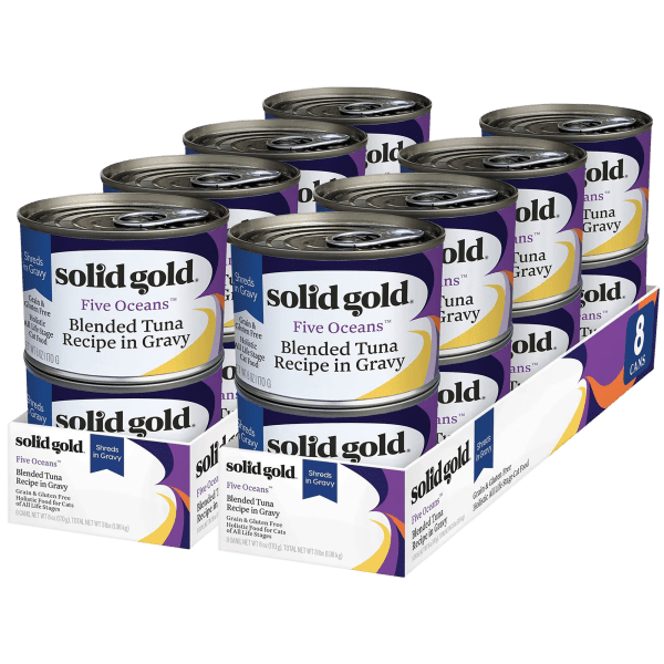 16-Pack: Solid Gold Five Oceans Tuna in Gravy Wet Cat Food (6oz)