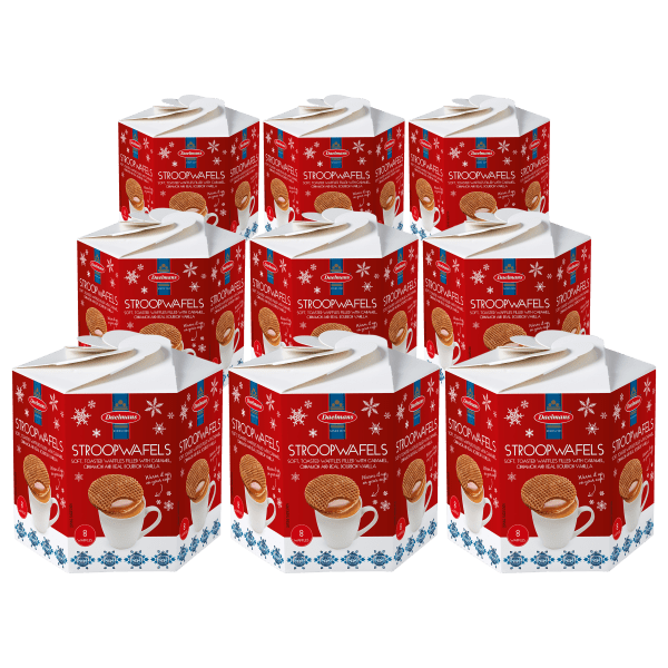 72-Pack: Daelmans Jumbo Holiday Caramel Stroopwafels in Hex Box