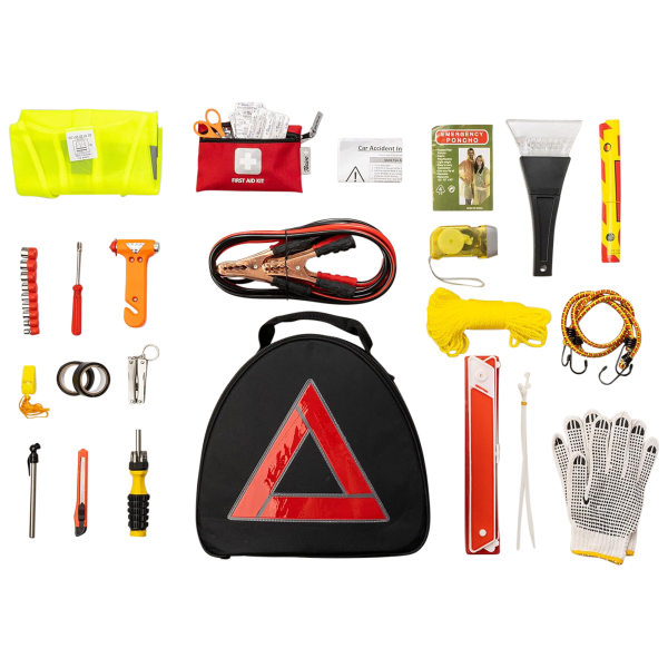 Thrive 104-Piece Auto Emergency Kit with Canvas Triangle Case