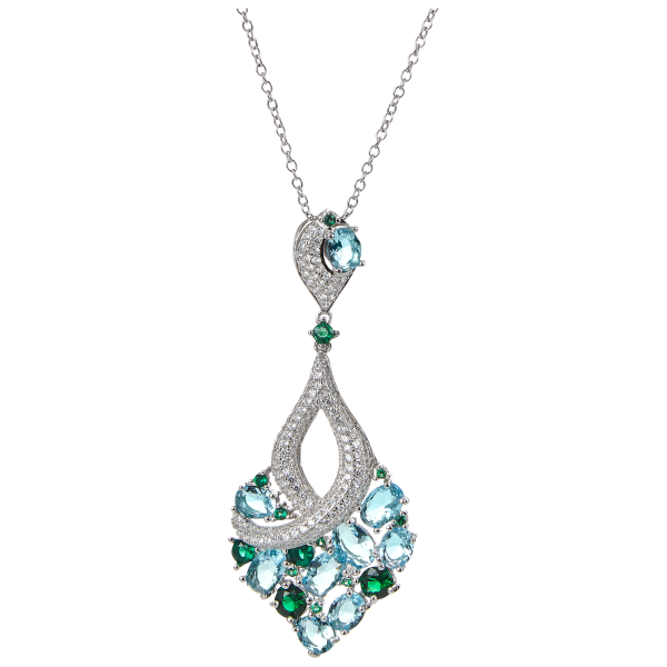 MorningSave: Savvy Cie Sterling Silver Embellished Peacock Pendant Necklace