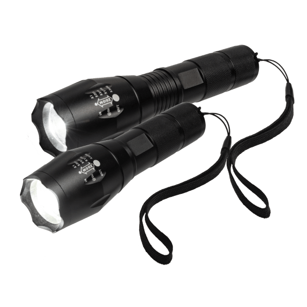2-Pack: Super Bright Zoomable Cree LED Tactical Flashlights