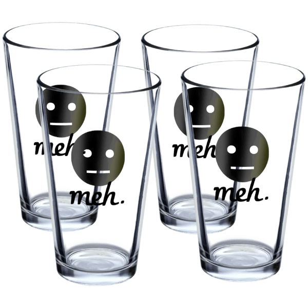 4-Pack: Meh 16oz Pint Glasses