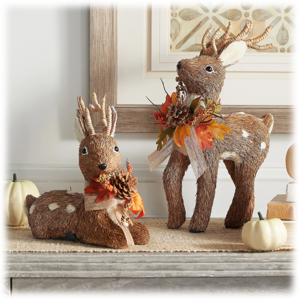 SideDeal: Valerie Parr Hill 2-Piece Sisal Deer with Embellishment