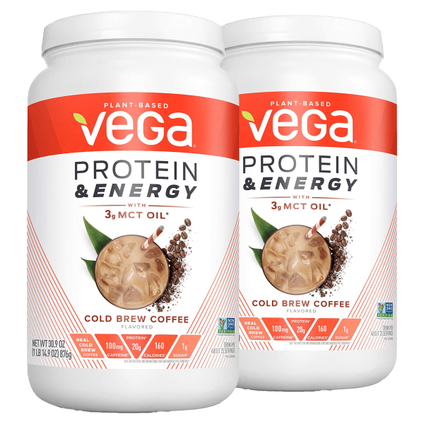2-Pack: VEGA Protein & Energy Coffee Protein Powder with MCT Oil (3.86 lb Total)