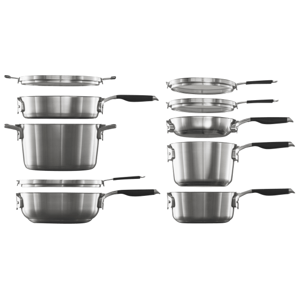 Calphalon Select 10-Piece Space-Saving Stainless Steel Cookware Set