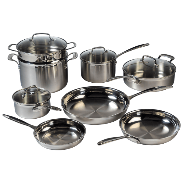 Cuisinart Professional 12-Piece Tri-Ply Stainless Steel Cookware Set