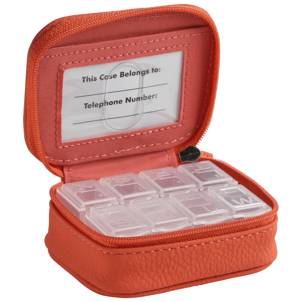 MorningSave Mundi Faux Leather Case with Pill Organizer