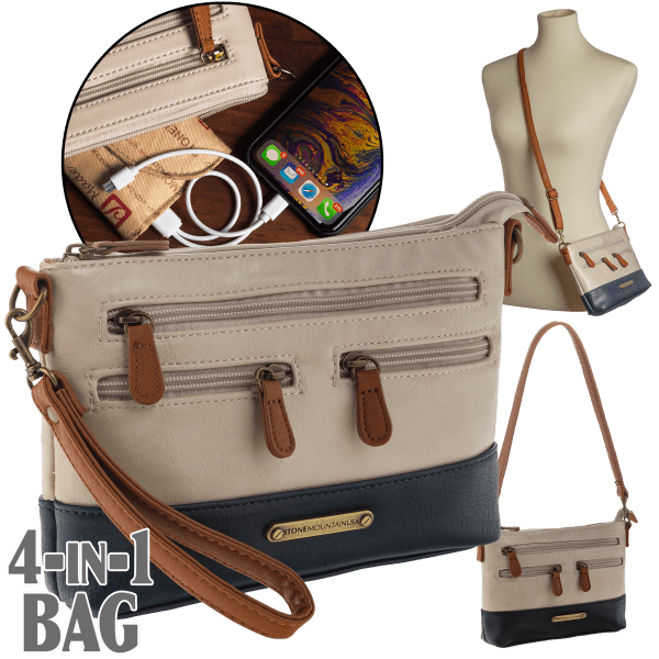 stone mountain crossbody bag with charger