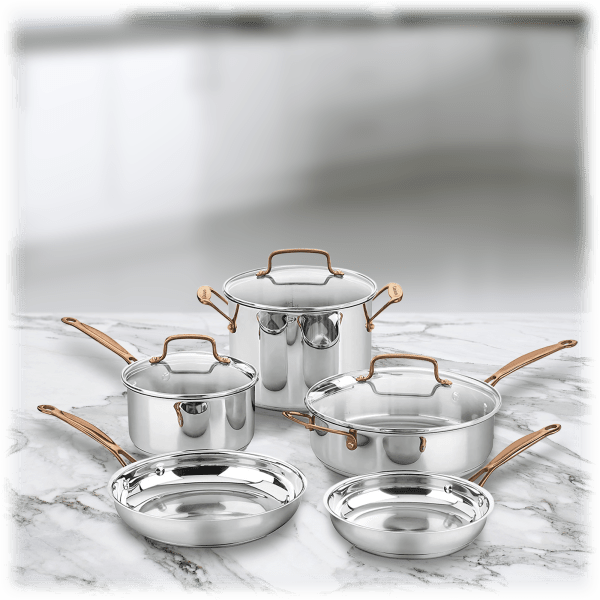 Morningsave Cuisinart 8 Piece Stainless Cookware Set With Rose Gold