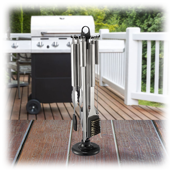 Cheer Collection 10-piece Stainless Steel Bbq Grilling Utensil Set On  Carousel : Target