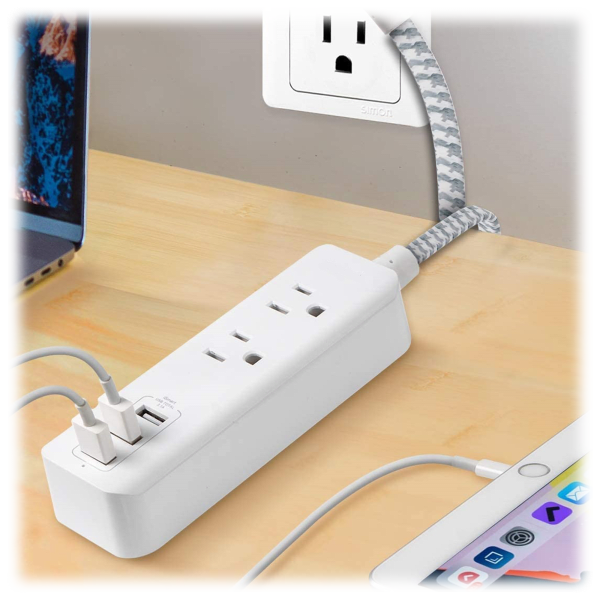 SideDeal: 2-Pack: One Beat Power Strip with 2 Outlets and 3 USB ...