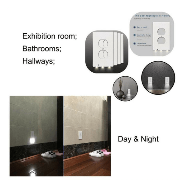 MorningSave 5Pack Hakol SnapOn LED Night Light Outlet Cover Plates