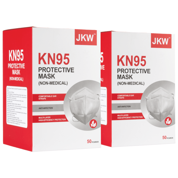 100-Pack KN95 Masks with Covered Nose Bridge (Individually Wrapped)