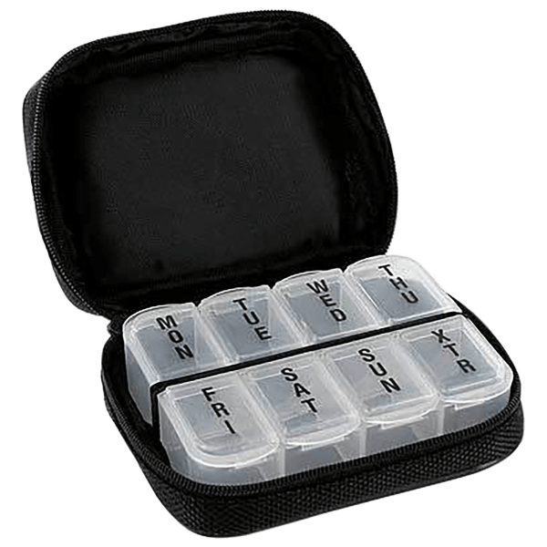 MorningSave Classic Style Zippered Pill and Vitamin Travel Case