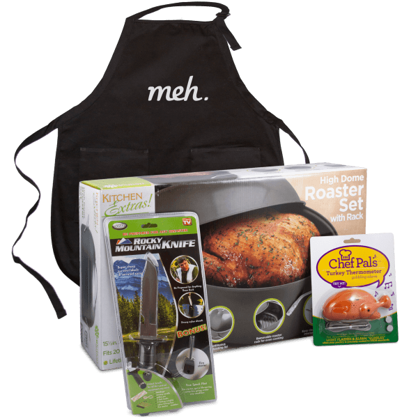 Meh Farm to Table Bundle: Apron, Knife, Roaster & Thermometer