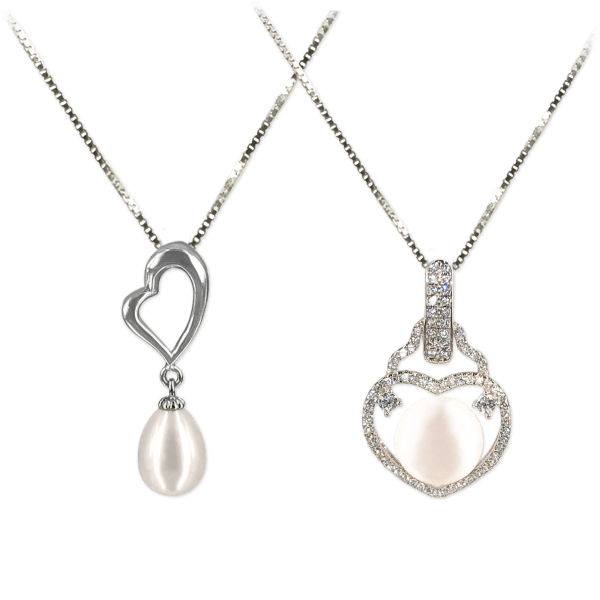 Pacific Pearls Heart Pendant Necklace