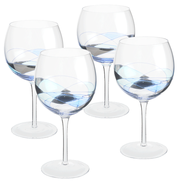 Antoni Barcelona Stemless Wine Glasses 21Oz Hand Painted Mouth