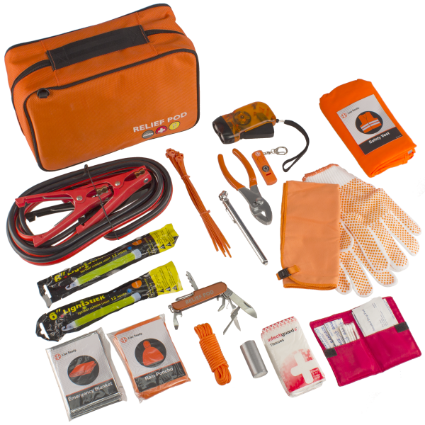 Relief Pod Orange Roadside Emergency Kit