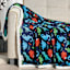 Luxury Home Navy Dino Faux Shearling Sherpa Throw Blanket