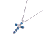Iron Saints Stainless Steel Chain Necklace with Blue Cobalt Cross Pendant